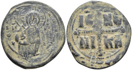 Anonymous Folles. temp. Michael IV, circa 1034-1041. Æ Follis. Class C. Constantinople mint. Christ Antiphonetes standing facing / IC-XC/ NI-KA in two...
