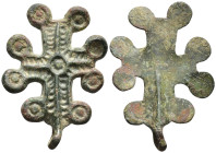 BYZANTINE EMPIRE.Bronze Cross.(8th-10th century).Ae. 6.3g, 36,0mm.
