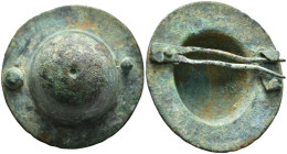 ROMAN BRONZE MILITARY BUCKLE.(1st-2nd century).Ae. 41,3g, 47,mm. very fine.