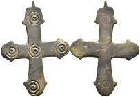 Very Beautiful Byzantine Cross Pendant, Ae Bronze, AD 7th-13th. 8,8g, 52,0mm.