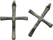 Very Beautiful Byzantine Cross Pendant, Ae Bronze, 7th.13th AD. 7,3g, 59,0mm.