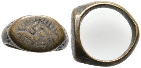 ANCIENT BYZANTINE BRONZE RING.(3rd–4th centuries).Ae. 9,7g, 23,0mm.