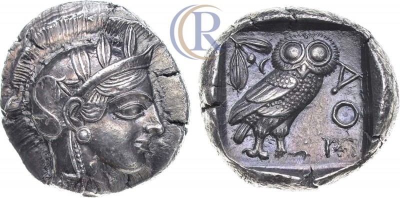 Древняя Греция. Тетрадрахма. Аттика. Афины. 445-404 гг. до н.э. 
Greek Coins. At...