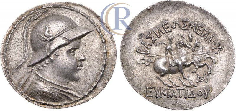 Древняя Греция. Тетрадрахма. Бактрия. Евкратид I. 170-145 гг. до н.э.
Greek Coin...