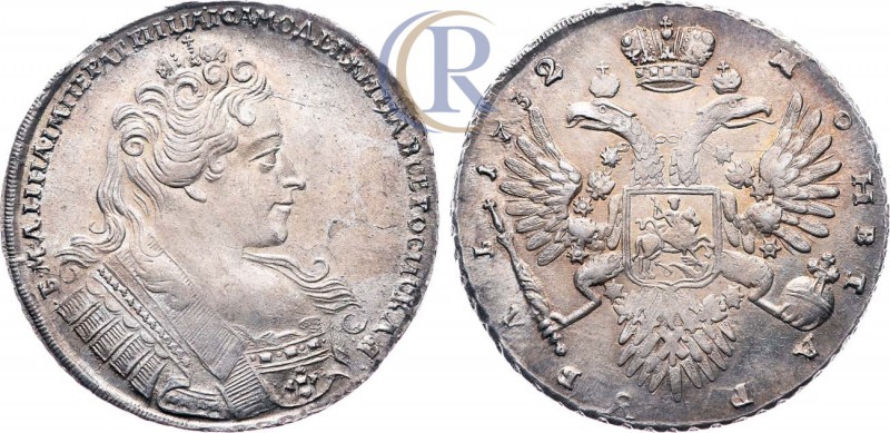 Russia. 1 рубль 1732 года.. Серебро, 25,75г. Кадашевский монетный двор. Аверс: с...
