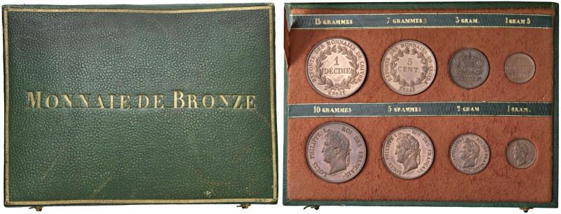 FRANCIA Luigi Filippo (1830-1848) Serie di 8 valori 1842 Essau - CU In cofanetto...