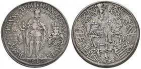 GERMANIA Ordine teutonico 2 Talleri 1614 - KM 30 AG (g 57,19) RRR Cartellino storico.
MB/qBB