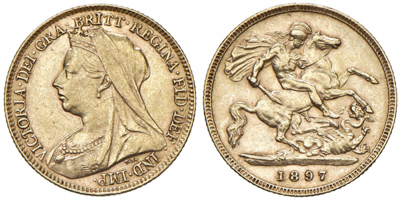 GRAN BRETAGNA Vittoria (1837-1901) Mezza sterlina 1897 - Spink 3878 AU (g 4,00) ...