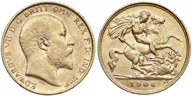 GRAN BRETAGNA Edoardo VII (1901-1910) Mezza sterlina 1906 - Spink 3974b AU (g 4,...