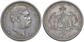 HAWAII Kalakaua I (1874-1891) Dollaro 1883 - KM 7 AG (g 26,68) RR 
qSPL