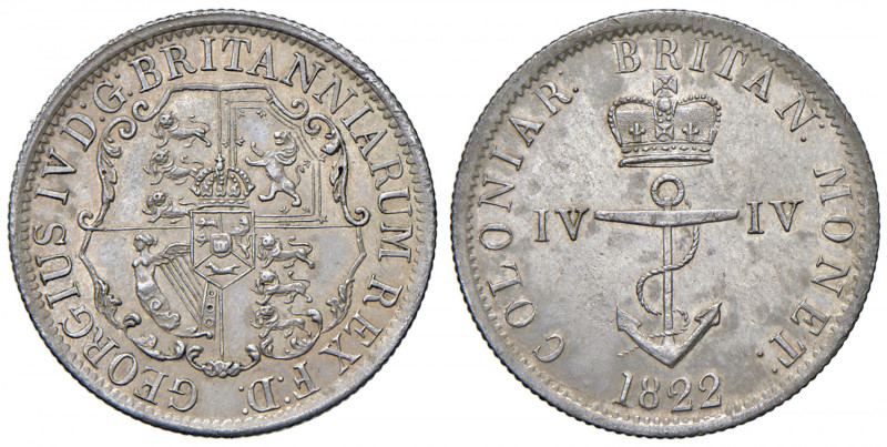 INDIA Giorgio IV (1820-1830) Colonia inglese orientale - Quarto di dollaro 1822 ...
