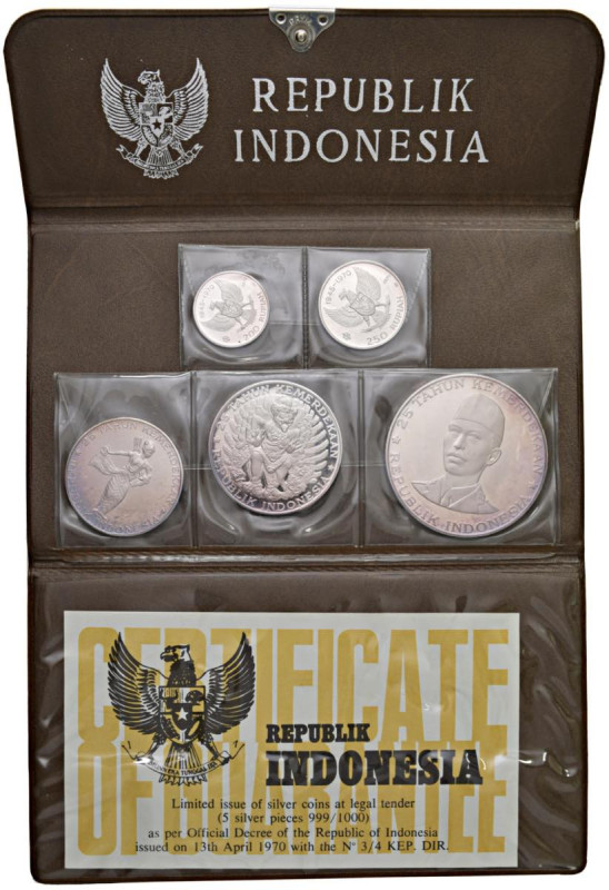 INDONESIA Serie di 5 valori 1970 in confezione - KM PS2 AG RR
PROOF
