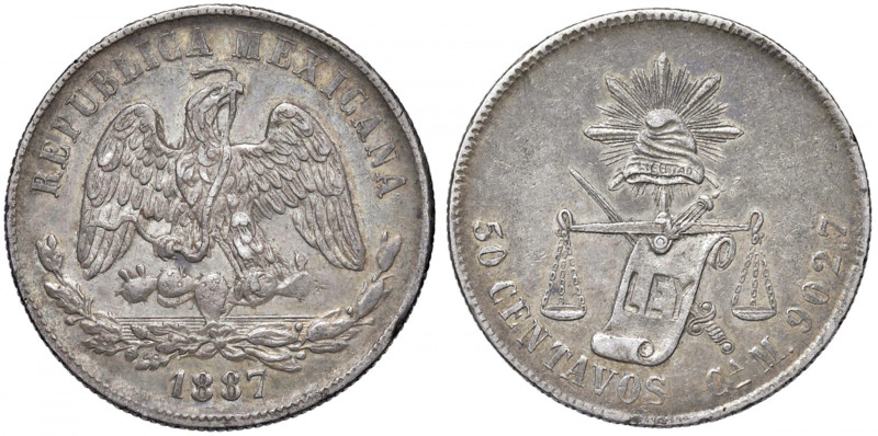 MESSICO 50 Centavos 1887 Ca/M - KM 407.2 AG (g 13,53) 
qSPL