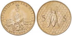 SAN MARINO Nuova monetazione (1972- ) 5 Scudi 1986 - Gig. 109 AU (g 16,96) In scatola originale.
FDC
