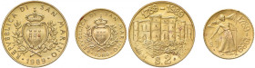 SAN MARINO Nuova monetazione (1972- ) 2 e 1 Scudo 1989 - Gig. 165 AU (g 6,45 e 3,22) In scatola originale.
FDC