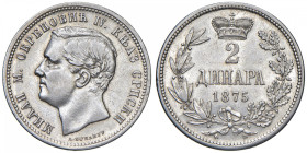SERBIA Milan I (1882-1889) 2 Dinara 1875 - KM 6 AG (g 10,00) R
qSPL