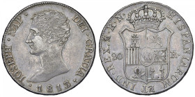 SPAGNA Giuseppe Napoleone (1808-1813) 20 Reales 1813 RN - KM 551.2 AG (g 26,55) R
M. di BB