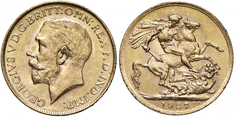 SUD AFRICA Giorgio V (1910-1936) Sterlina 1927 SA - Spink 4004 AU (g 8,00) 
SPL