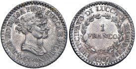LUCCA Elisa Bonaparte e Felice Baciocchi (1808-1815) Franco 1807 - Gig. 9 AG (g 4,99) 
qFDC