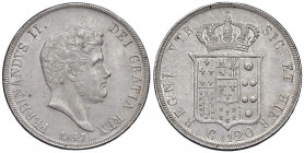 NAPOLI Ferdinando II di Borbone (1830-1859) Piastra da 120 grana 1847 - Gig. 73 AG (g 27,55) 
SPL-FDC