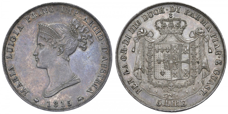 PARMA Maria Luisa d'Austria (1815-1847) 5 Lire 1815 M - Gig. 5 AG (g 25,01) 
SP...