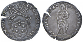 Clemente VII (1523-1534) Piacenza - Mezzo giulio senza data - Munt. 127 AG (g 1,93) RR
BB