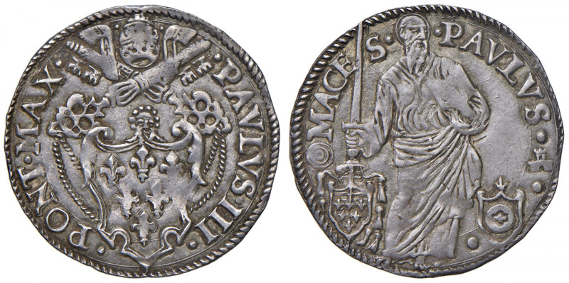 Paolo III (1534-1549) Macerata - Giulio senza data - Munt. 139 AG (g 3,32) R
SP...