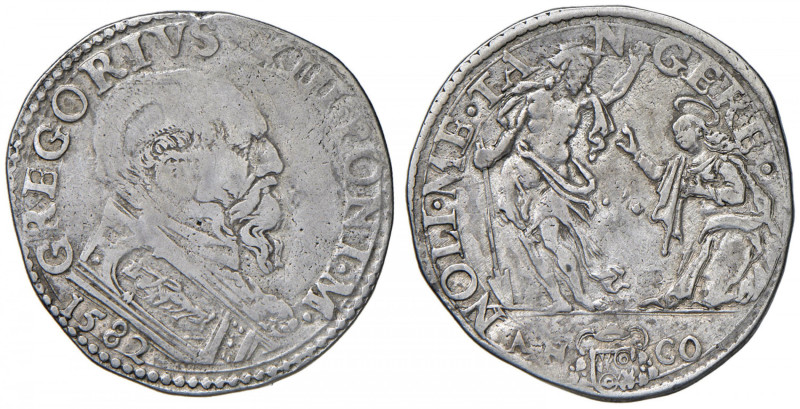 Gregorio XIII (1572-1585) Ancona - Testone 1582 - Munt. 200 AG (g 9,37)
qBB/BB