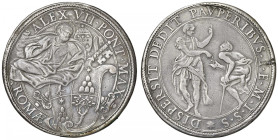 Alessandro VII (1655-1667) Piastra - Munt. 7 AG (g 31,93) RR San Pietro con nimbo. Appiccagnolo rimosso.
BB