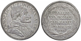 Innocenzo XI (1676-1689) Piastra 1684 An. IX - Munt. 30 AG (g 32,00) 
M. di SPL