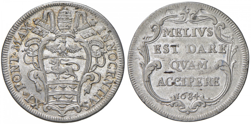 Innocenzo XI (1676-1689) Testone 1684 - Munt. 69 AG (g 9,11)
BB+