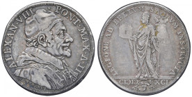 Alessandro VIII (1689-1691) Piastra 1691 A. II - Munt. 12 AG (g 31,47) R
MB/BB