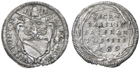 Alessandro VIII (1689-1691) Grosso 1689 A. I del Possesso - Munt. 28 AG (g 1,11) RRR Mancanza di metallo al bordo. Graffi al R/
BB