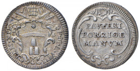 Clemente XI (1700-1721) Grosso An. VIII - cfr. Munt. 137 var. AG (g 1,18) RRR Splendido esemplare con delicata patina, non censito come variante da Mu...