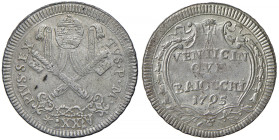 Pio VI (1775-1799) 25 Baiocchi 1795 An. XX - Munt. 65 MI (g 9,39) Piccole screpolature.
SPL
