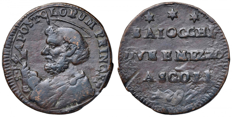 Pio VI (1775-1799) Ascoli - Sanpietrino 1797 - Munt. 153 CU (g 8,01) Consuete pi...