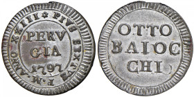 Pio VI (1775-1799) Perugia - Muraiola da 8 baiocchi 1797 An. XXIII - Munt. 385 MI (g 4,22) R
qFDC
