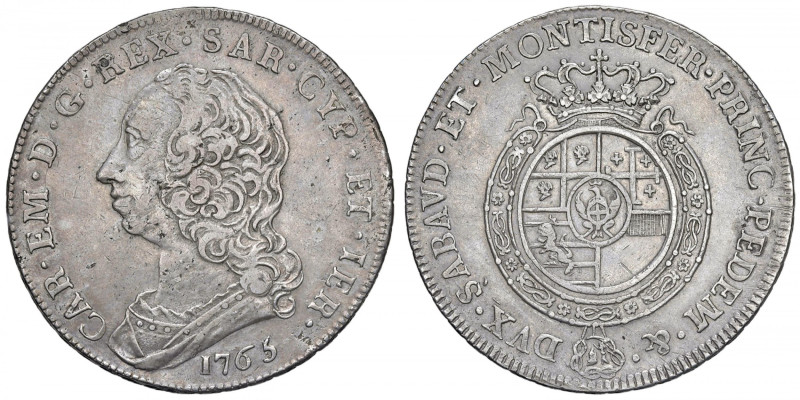 Carlo Emanuele III (1730-1773) Scudo da 6 lire 1765 T - Mont. 171 AG (g 35,07) R...