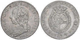 Carlo Emanuele III (1730-1773) Scudo da 6 lire 1765 T - Mont. 171 AG (g 35,07) R
BB+