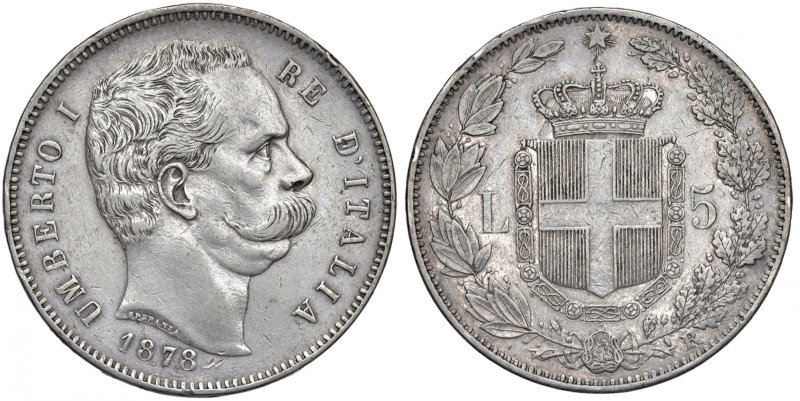 Umberto I (1878-1900) 5 Lire 1878 - Gig. 23 AG RR
BB+