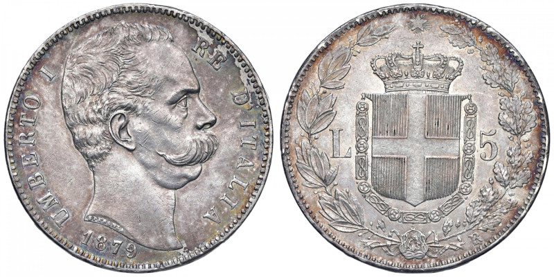 Umberto I (1878-1900) 5 Lire 1879 - Gig. 24 AG 
M. di SPL