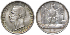 Vittorio Emanuele III (1900-1946) 5 Lire "Aquilotto" 1927 - Gig. 74 AG 
FDC