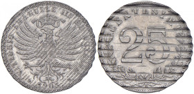 Vittorio Emanuele III (1900-1946) 25 Centesimi 1903 - Gig. 192 NI R Metallo scanalato, annullata.
qFDC