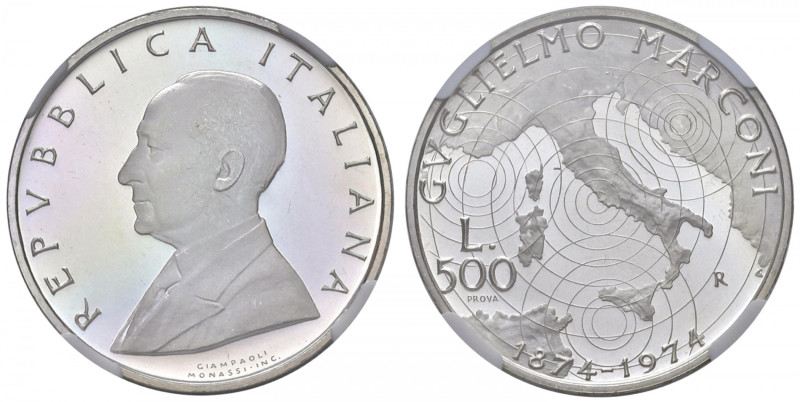 ITALIA Repubblica monetazione in lire (1946-2001) 500 Lire 1974 100° anniversari...