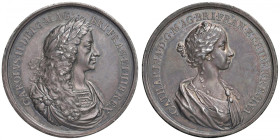 GRAN BRETAGNA Carlo II (1660-1685) Medaglia senza data Matrimonio con Caterina di Braganza (1662) - Eimer 224 Opus: J. Roettier AG (g 35,40 - Ø 43,94 ...