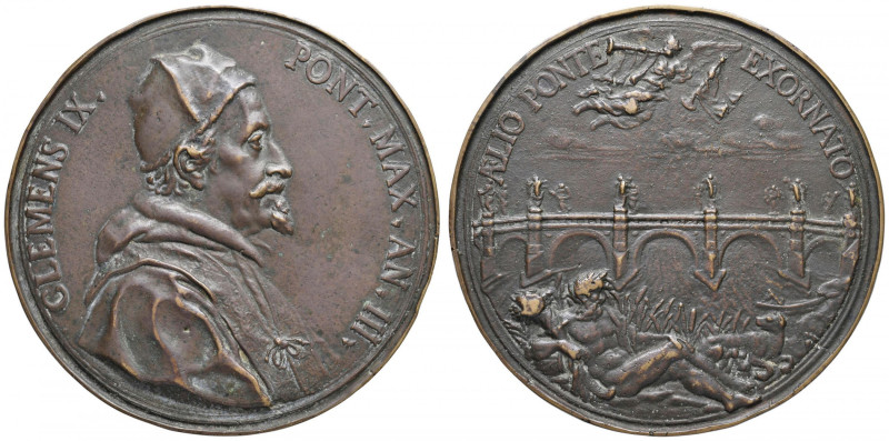 Clemente IX (1667-1669) Medaglia An. III - Opus: Cheron AE (g. 141 - Ø 93 mm) Fu...