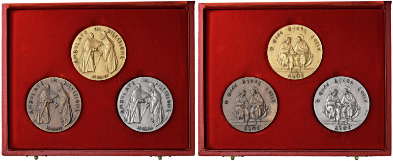 Paolo VI (1963-1978) Serie di 3 medaglie 1975 10° anniversario abrogazione scomu...