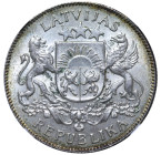 Latvia, 1st Republic, Janis Chakste (1922 - 1927). 2 Lati 1925, Silver, 10 gr, KM#8, MS 63, 6637729-007