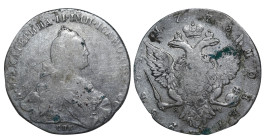 Russian Empire, Catherine II the Great (1762 - 1796). 1 Rouble 1773, Silver, 24 gr, C# 67a.2, Bitkin 216