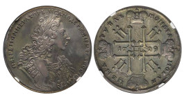 Russian Empire, Peter II (1727 - 1730). 1 Rouble 1729, Silver, 28.44 gr, KM#182.3, XF Details Surface Hairlines, BIT-112, 4254121-004, Bitkin 112
